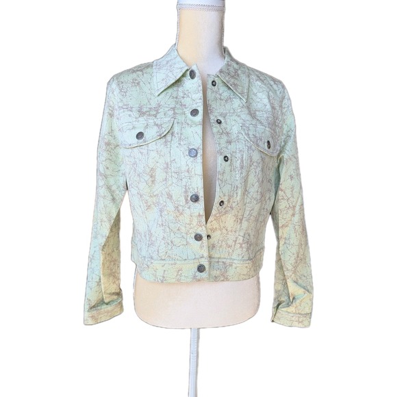 Styled In Simplicity Jackets & Blazers - NWT Paolo Santini Studio Women's Jacket Denim‎ Style Size 10 Splash Line Gray